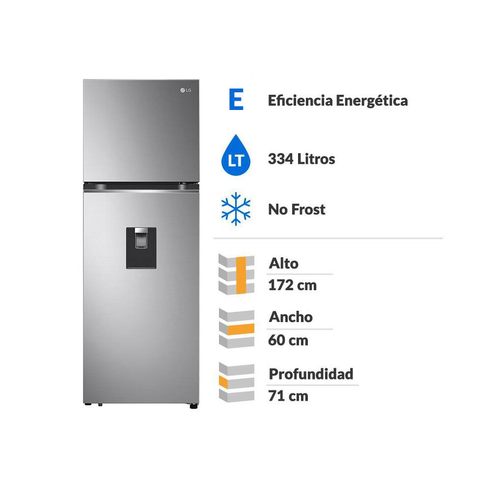 Refrigerador Top Freezer LG VT34WPP / No Frost / 334 Litros / E image number 1.0